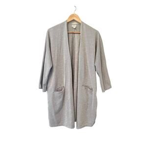 DONNI Women's Open Front Ribbed Gray Cardigan Casual Lagenlook Boho OSFA